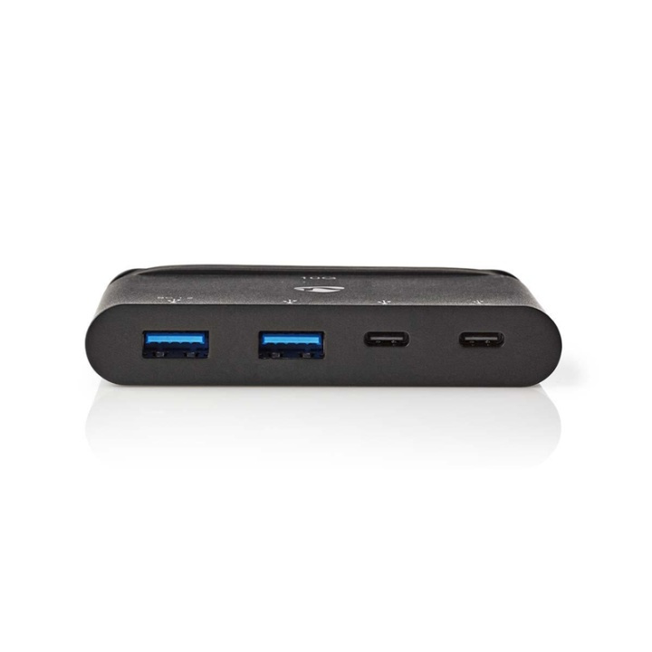 USB Multi-Port Adapter | USB 3.2 Gen 2 | USB-C™ Hann | 2x USB-A / 2x USB-C™ | Rund | Nikkel belagt | Sort | Boks i gruppen Datautstyr / Datamaskin Tilbehør / USB-Hubs hos TP E-commerce Nordic AB (38-74446)