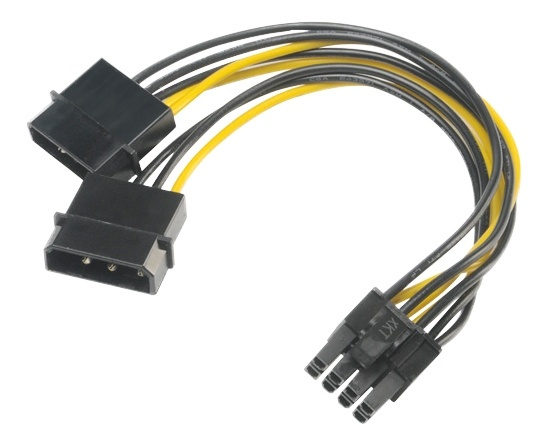 4pin Molex to 6+2pin PCIe adapter i gruppen Datautstyr / Kabler og adaptere / Intern / Strømkabler og adaptere hos TP E-commerce Nordic AB (38-74612)