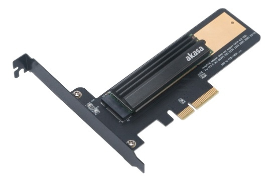 Akasa M.2 SSD til PCIe-adapterkort med kjøleribbe i gruppen Datautstyr / PC-Komponenter / Harddisker / Adaptere og tilbehør hos TP E-commerce Nordic AB (38-74616)