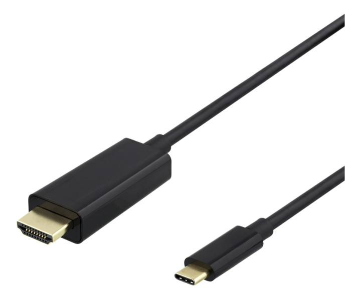 DELTACO USB-C to HDMI cable, 2m, 4K, HDCP 2.2, 3D, black i gruppen Elektronikk / Kabler og adaptere / HDMI / Kabler hos TP E-commerce Nordic AB (38-74640)