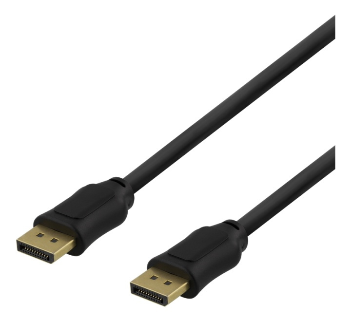 DELTACO DP-kabel, 2m, 3840x2160 i 60Hz, ej ferritkärna, ej låsning, sv i gruppen Datautstyr / Kabler og adaptere / DVI / Kabler hos TP E-commerce Nordic AB (38-74642)