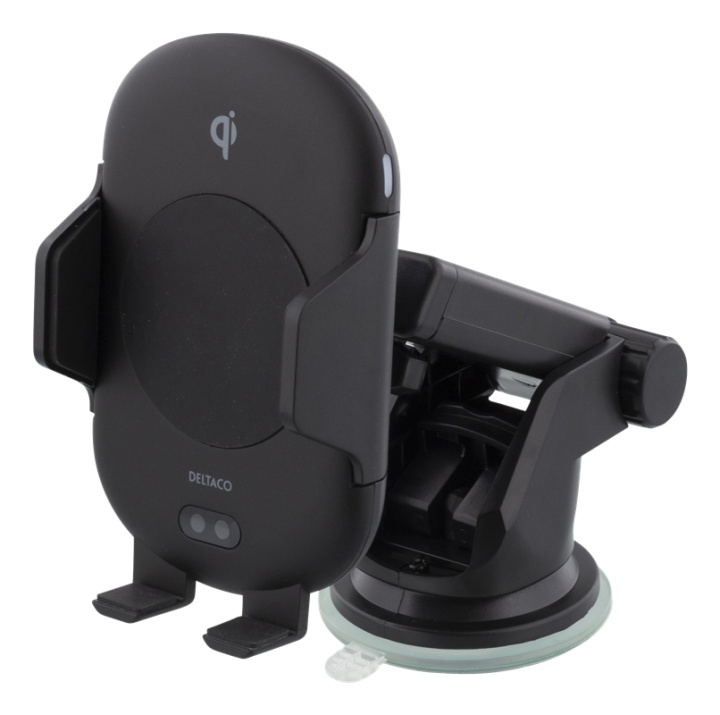 DELTACO Trådløs hurtiglader med IR-sensor, 10 W, sugekopp, ventilbrakett, i gruppen Bil / Bilholder / Bilholdere smarttelefon hos TP E-commerce Nordic AB (38-74704)