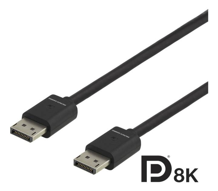 DELTACO GAMING DisplayPort cable, 7680x4320 60Hz, 2m, black i gruppen Datautstyr / GAMING / Gaming-tilbehør hos TP E-commerce Nordic AB (38-74758)