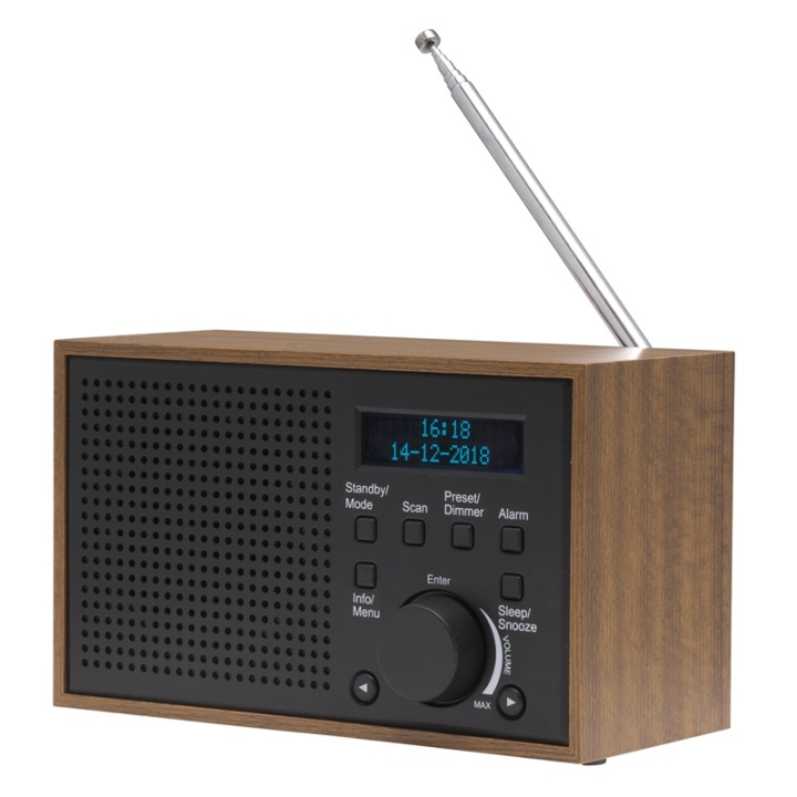 Denver FM/DAB+ Radio Wood/Graphite i gruppen Elektronikk / Lyd & Bilde / Hjemmekino, HiFi og bærbar / Radio & Vekkerklokker / Internet Radio hos TP E-commerce Nordic AB (38-76711)
