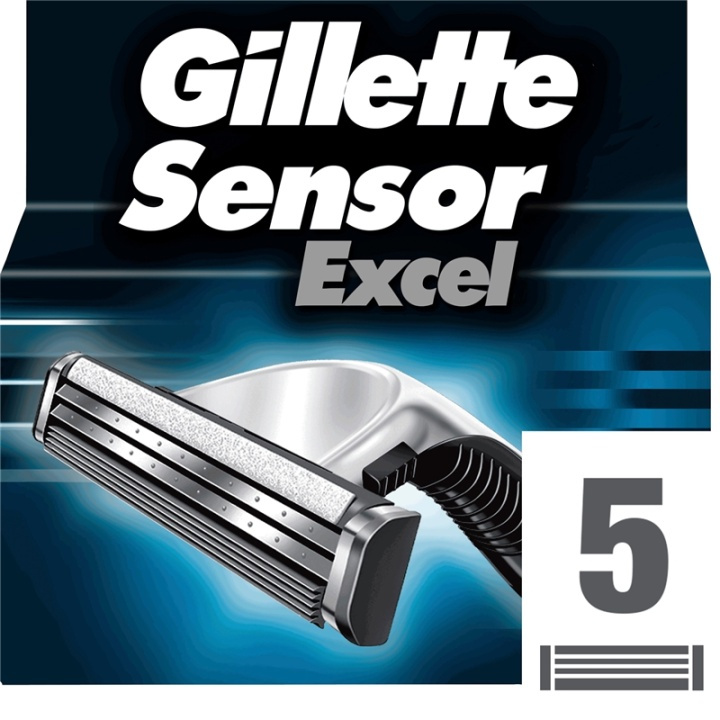 Gillette Sensor Excel barberblad 5 stk i gruppen HELSE OG SKJØNNHET / Hår & styling / Barbering og trimming / Barberhøvler og tilbehør hos TP E-commerce Nordic AB (38-76990)