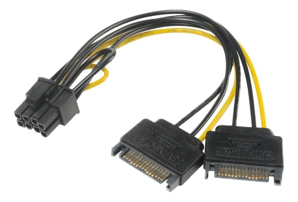 SATA-strøm til 6+2-pinners PCIe i gruppen Datautstyr / Kabler og adaptere / Intern / SATA hos TP E-commerce Nordic AB (38-77029)