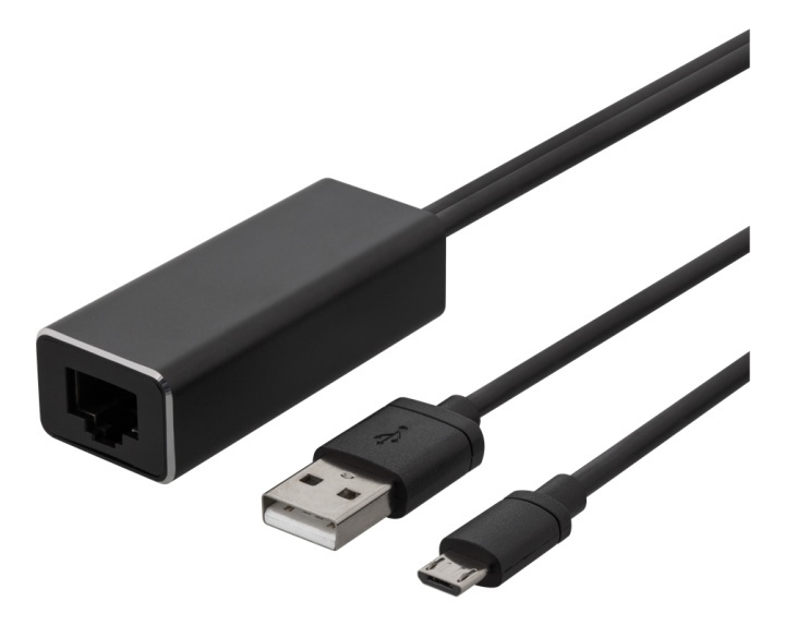 DELTACO Ethernet-adapter for ChromeCast, USB, RJ45, svart i gruppen Datautstyr / Nettverk / Nettverkskort / USB hos TP E-commerce Nordic AB (38-77064)