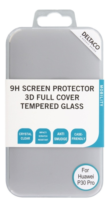DELTACO screen protector for Huawei P30 Pro, 3D curved glass i gruppen SMARTTELEFON & NETTBRETT / Mobilbeskyttelse / Huawei hos TP E-commerce Nordic AB (38-77142)