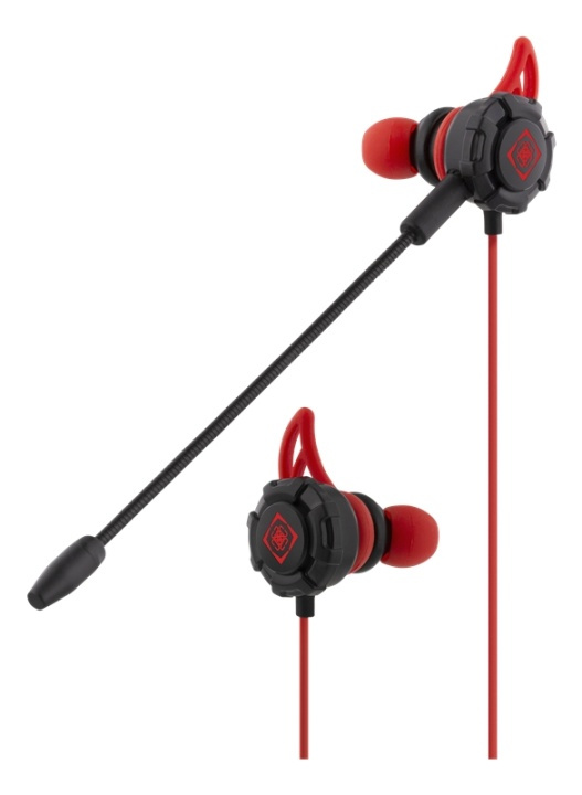 DELTACO GAMING In-ear hodetelefoner, avtagbar mikrofon, sort/rød i gruppen Datautstyr / GAMING / Headset hos TP E-commerce Nordic AB (38-77147)