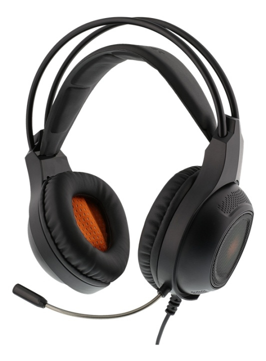 DELTACO GAMING stereohodesett, 2 x 3,5 mm, LED, 2 m kabel, svart i gruppen Datautstyr / GAMING / Headset hos TP E-commerce Nordic AB (38-77148)