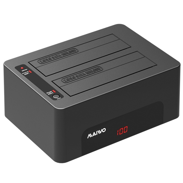 Two bay HDD/SSD docking station, USB 3.1 Gen 1, USB-A, 5 Gbps, black i gruppen Datautstyr / Bærbare datamaskiner og tilbehør / Dokkingstasjoner hos TP E-commerce Nordic AB (38-77170)