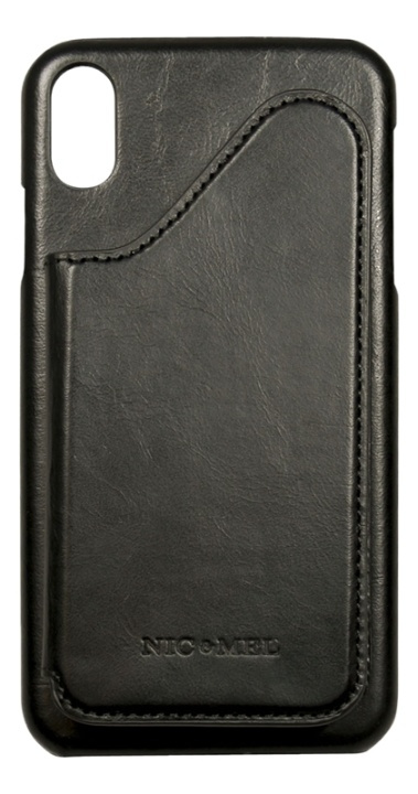 Nic & Mel Corey, case with card slots, iPhone XS Max, black leather i gruppen SMARTTELEFON & NETTBRETT / Mobilbeskyttelse / Apple / iPhone XS Max / Deksel hos TP E-commerce Nordic AB (38-77240)