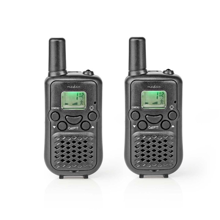 Nedis Walkie-Talkie Set | 2 håndsett | Opp til 5 km | Frekvens kanal: 8 | PTT / VOX | Opp til 2.5 timer | Sort i gruppen SPORT, FRITID & HOBBY / Friluftsliv / Walkie talkie hos TP E-commerce Nordic AB (38-77347)