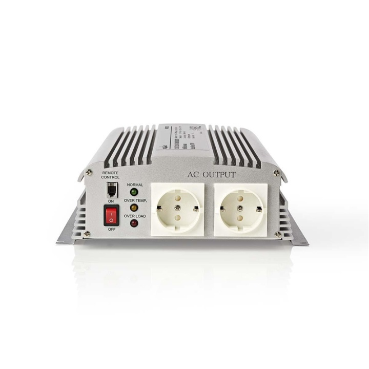 Nedis Power Inverter Modifisert sinusbølge | Inngangsspenning: 12 V DC | Enhetens strømuttak: Type F (CEE 7/3) | 230 V AC 50 Hz | 1700 W | Topp effekt: 3000 W | Skru Terminal | Sølv i gruppen HJEM, HUS OG HAGE / El og belysning / Spenningsomformer hos TP E-commerce Nordic AB (38-77423)