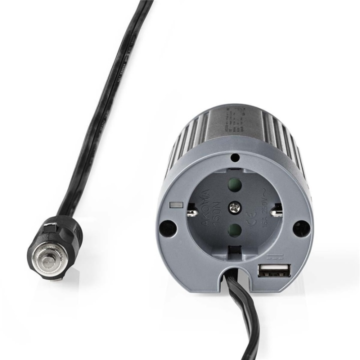 Nedis Power Inverter Modifisert sinusbølge | Inngangsspenning: 24 V DC | Enhetens strømuttak: Type F (CEE 7/3) | 230 V AC 50 Hz | 100 W | Topp effekt: 200 W | Cigarette Lyser Plugg | Sølv i gruppen HJEM, HUS OG HAGE / El og belysning / Spenningsomformer hos TP E-commerce Nordic AB (38-77429)