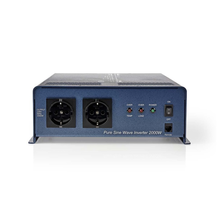 Nedis Power Inverter Pure Sine Wave | Inngangsspenning: 24 V DC | Enhetens strømuttak: 2 | 230 V AC 50 Hz | 2000 W | Topp effekt: 4000 W | Sokkeltype: F (CEE 7/3) | Skru Terminal | Pure Sine Wave | Sikring | Blå i gruppen HJEM, HUS OG HAGE / El og belysning / Spenningsomformer hos TP E-commerce Nordic AB (38-77444)