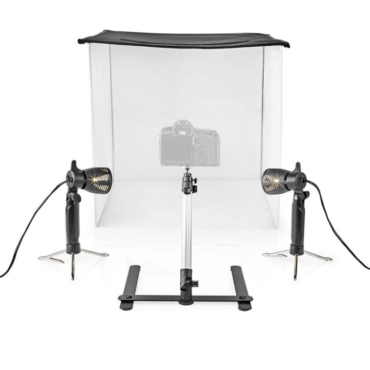 Nedis Photo Studio Kit | 400 lm | Brettbar | Bakgrunner inkludert | Reiseveske inkludert | Sort i gruppen Elektronikk / Foto og video / Fotograferingsutstyr / Annet hos TP E-commerce Nordic AB (38-77447)