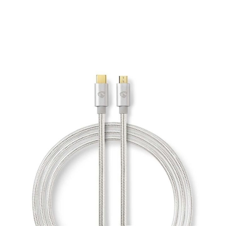 Nedis USB-kabel | USB 2.0 | USB-C™ Hann | USB Micro-B Han | 10 W | 480 Mbps | Gull belagt | 2.00 m | Rund | Flettet / Nylon | Aluminium | Deksel Vindusboks i gruppen SMARTTELEFON & NETTBRETT / Ladere og Kabler / Kabler / Kabler type C hos TP E-commerce Nordic AB (38-77544)
