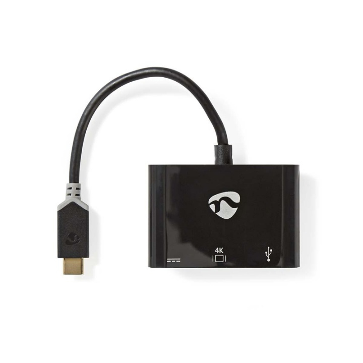 Nedis USB Multi-Port Adapter | USB 3.2 Gen 1 | USB-C™ Hann | HDMI™ Output / USB-A Hun / USB-C™ Hunn | 5 Gbps | 0.20 m | Rund | Gull belagt | PVC | Antrasitt | Vindus boks i gruppen SMARTTELEFON & NETTBRETT / Ladere og Kabler / Adaptere hos TP E-commerce Nordic AB (38-77570)