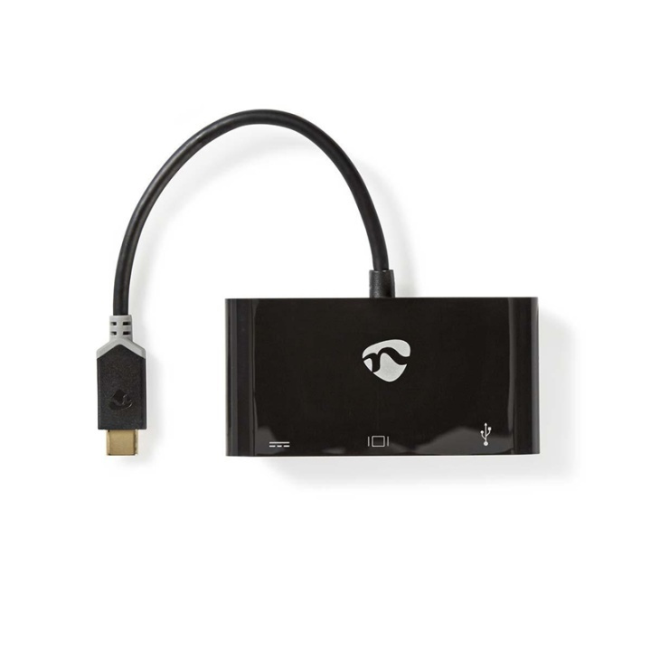 Nedis USB Multi-Port Adapter | USB 3.2 Gen 1 | USB-C™ Hann | USB-A Hun / USB-C™ Hunn / VGA Hun 15p | 0.20 m | Rund | Gull belagt | PVC | Antrasitt | Vindus boks i gruppen SMARTTELEFON & NETTBRETT / Ladere og Kabler / Adaptere hos TP E-commerce Nordic AB (38-77571)