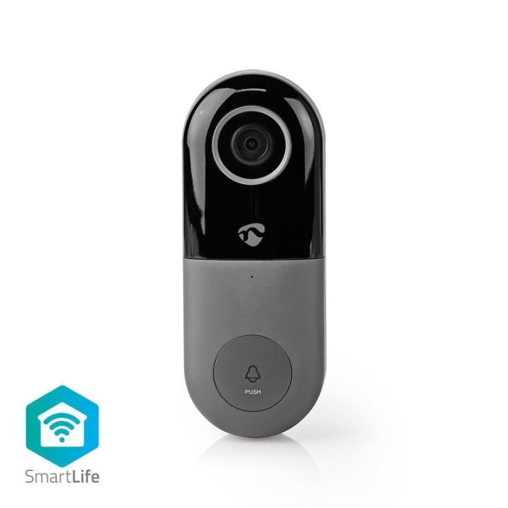 Nedis SmartLife Video Dør Telefon | Wi-Fi | Omformer | Full HD 1080p | Cloud Storage (valgfritt) / microSD (ikke inkludert) | IP54 | Med bevegelses sensor | Nattsyn | Grå / Sort i gruppen HJEM, HUS OG HAGE / Smarthus / Dørklokker hos TP E-commerce Nordic AB (38-77679)