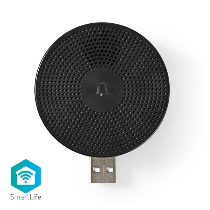 Nedis SmartLife-Klokke | 433 MHz | Tilbehør til: WIFICDP10GY / WIFICDP30WT / WIFICDP40CWT | USB-Strøm | 4 Lyder | 5 V DC | Justerbar volum | Sort i gruppen HJEM, HUS OG HAGE / Smarthus / Dørklokker hos TP E-commerce Nordic AB (38-77683)