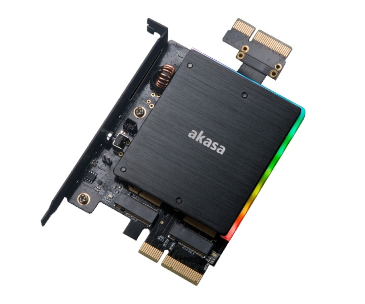 Akasa Dobbel M.2 PCIe SSD-adapter i gruppen Datautstyr / PC-Komponenter / Harddisker / Adaptere og tilbehør hos TP E-commerce Nordic AB (38-78185)