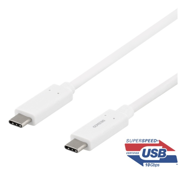 DELTACO USBC 3.1 GEN2 10Gbps/3A/E-markør 1 m i gruppen SMARTTELEFON & NETTBRETT / Ladere og Kabler / Kabler / Kabler type C hos TP E-commerce Nordic AB (38-78192)