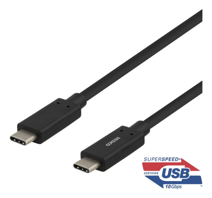 DELTACO USBC 3.1 GEN2 10Gbps/3A/E-markør 1 m i gruppen SMARTTELEFON & NETTBRETT / Ladere og Kabler / Kabler / Kabler type C hos TP E-commerce Nordic AB (38-78193)