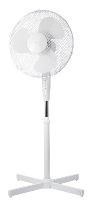 NORDIC HOME Gulvvifte, 410 mm, 50 W, tre hastighetsinnstillinger, vippbar, hvit i gruppen HJEM, HUS OG HAGE / Vifter og klimaprodukter / Gulvvifte hos TP E-commerce Nordic AB (38-78274)
