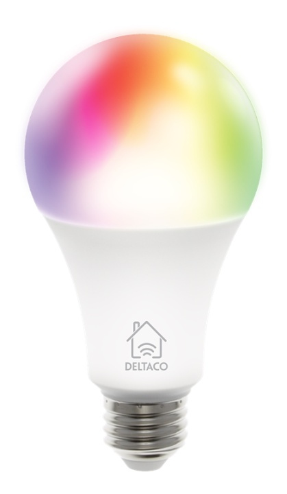 DELTACO SMART HOME RGB LED-lampe, E27, WiFI, 9W, 16 millioner farger, hvit i gruppen HJEM, HUS OG HAGE / Smarthus / Smart belysning hos TP E-commerce Nordic AB (38-79213)