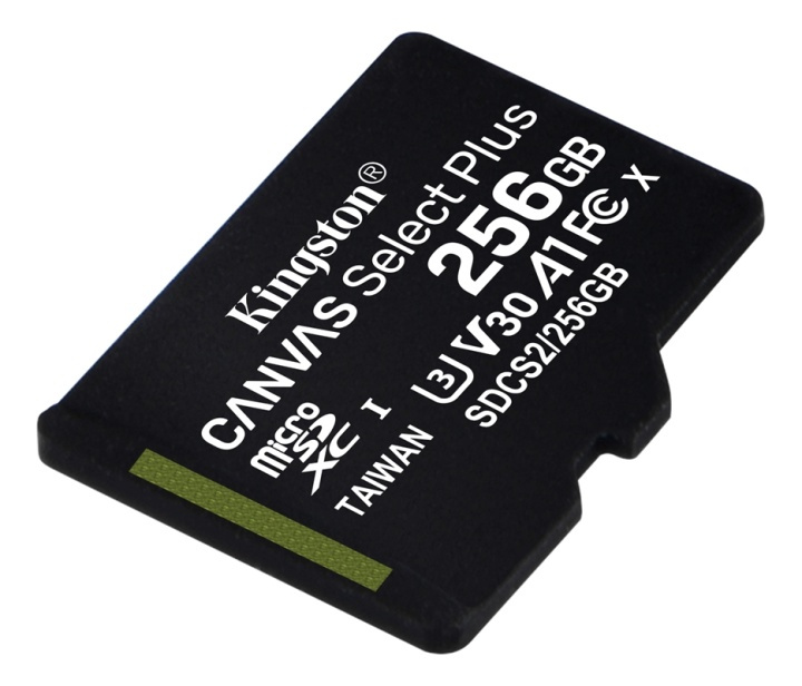 Kingston 256GB micSDXC Canvas Select Plus 100R A1 C10 1-pack w/o ADP i gruppen Elektronikk / Lagringsmedia / Minnekort / MicroSD/HC/XC hos TP E-commerce Nordic AB (38-79238)