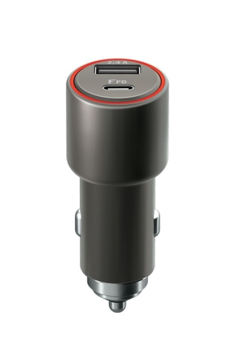 Billader med Quick Charge 3.0 - 1xUSB | 1xUSB-C, 30W i gruppen SMARTTELEFON & NETTBRETT / Ladere og Kabler / Billader / Billader USB hos TP E-commerce Nordic AB (38-79361)