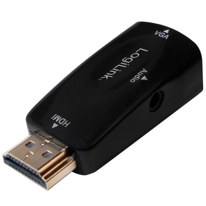 LogiLink HDMI hann -> VGA hunn + lyd i gruppen Elektronikk / Kabler og adaptere / HDMI / Adaptere hos TP E-commerce Nordic AB (38-79635)