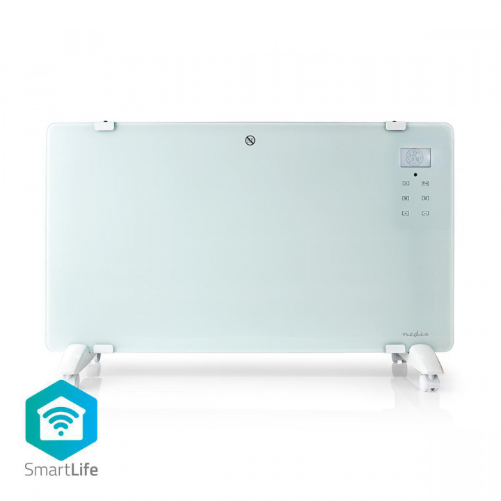 Nedis SmartLife Konveksjon Varmeapparat | Wi-Fi | Egnet til bad | Glasspanel | 2000 W | 2 Varmeinnstillinger | LED | 15 - 35 °C | Justerbar termostat | Hvit i gruppen HJEM, HUS OG HAGE / Vifter og klimaprodukter / Panelovner hos TP E-commerce Nordic AB (38-79736)