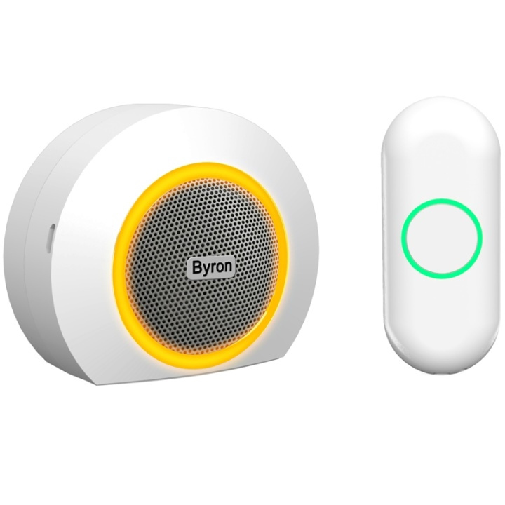 Byron Trådløs dørklokke plug-in 230V lys/lyd i gruppen HJEM, HUS OG HAGE / Alarm, Sikkerhet og overvåking / Dørklokker hos TP E-commerce Nordic AB (38-79981)