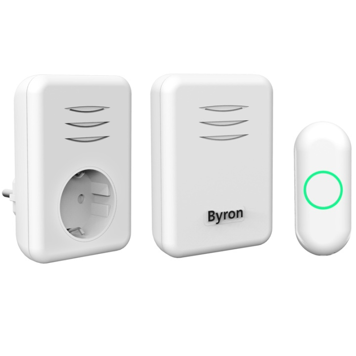 Byron Trådløs dørklokke Plug-in og bærbar i gruppen HJEM, HUS OG HAGE / Alarm, Sikkerhet og overvåking / Dørklokker hos TP E-commerce Nordic AB (38-79982)