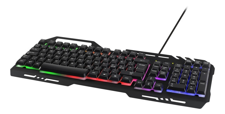 DELTACO GAMING RGB lit keyboard, metal frame, USB, black i gruppen Datautstyr / GAMING / Tastatur hos TP E-commerce Nordic AB (38-80050)