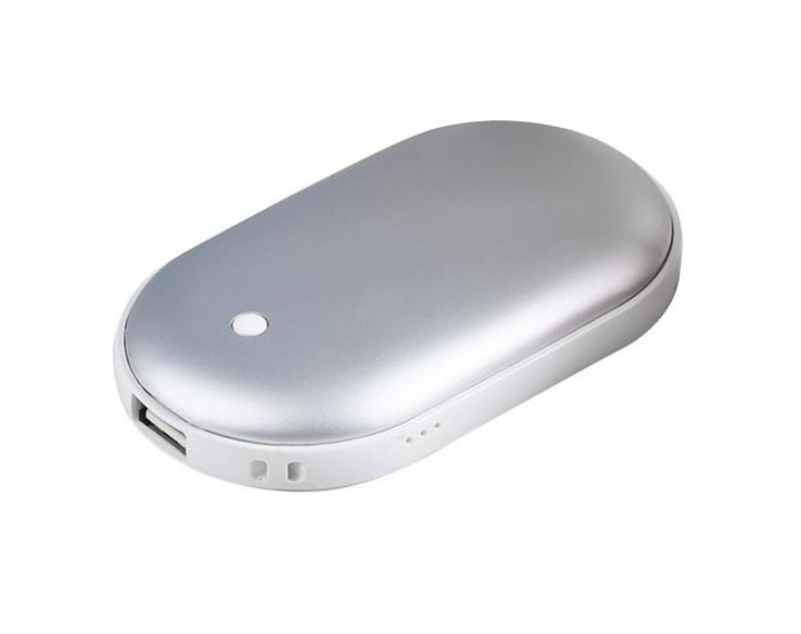 Powerbank og håndvarmer i ett, 5000 mAh - Sølv i gruppen SPORT, FRITID & HOBBY / Morsomme produkter / Smarte produkter hos TP E-commerce Nordic AB (38-80129)