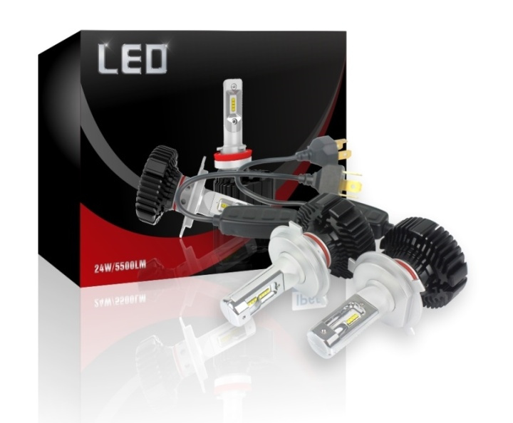 LED-konvertering 7 Plus, H4, 24W/lampa, 5500LM, 2-pack i gruppen Bil / Bilbelysning / LED-fjernlys og -nærlys hos TP E-commerce Nordic AB (38-80143)