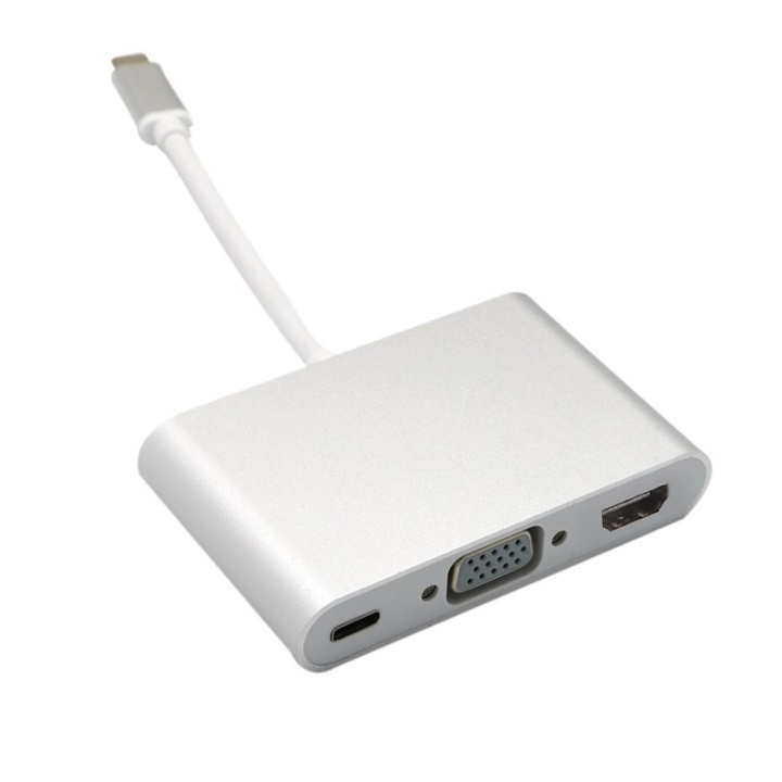 USB-C - HDMI, Multiport Adapter, Sølv i gruppen Datautstyr / Kabler og adaptere / VGA / Adaptere hos TP E-commerce Nordic AB (38-80209)