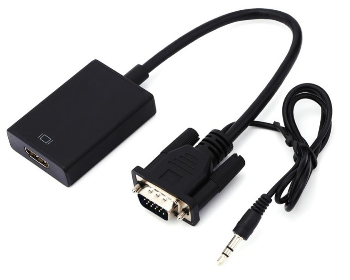 VGA til HDMI med lydstøtte, 1080p i gruppen Elektronikk / Kabler og adaptere / HDMI / Adaptere hos TP E-commerce Nordic AB (38-80520)