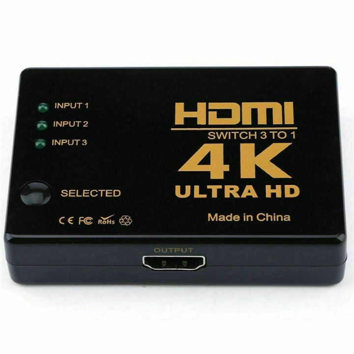 HDMI Switch 3x1 4Kx2K i gruppen Datautstyr / Kabler og adaptere / HDMI/VGA/DVI-switcher hos TP E-commerce Nordic AB (38-80523)