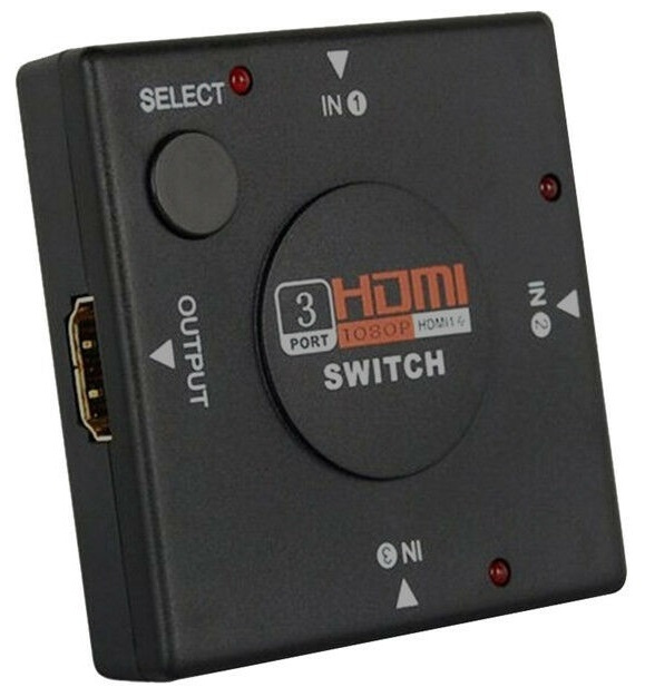 HDMI Switch 3x1 1080p i gruppen Datautstyr / Kabler og adaptere / HDMI/VGA/DVI-switcher hos TP E-commerce Nordic AB (38-80525)