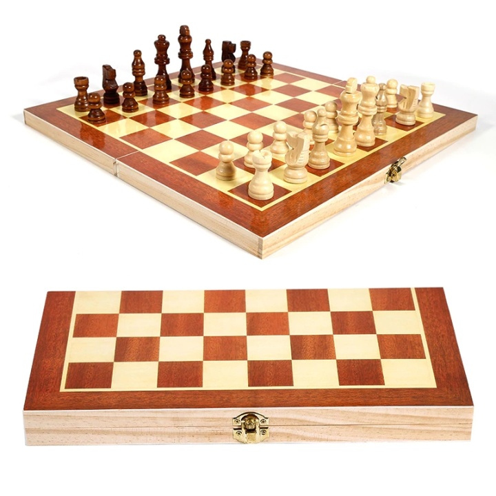 Vikbart Schackspel i trä i gruppen LEKER, BARN OG BABY / Leker / Brettspill / Familiespill hos TP E-commerce Nordic AB (38-80554)