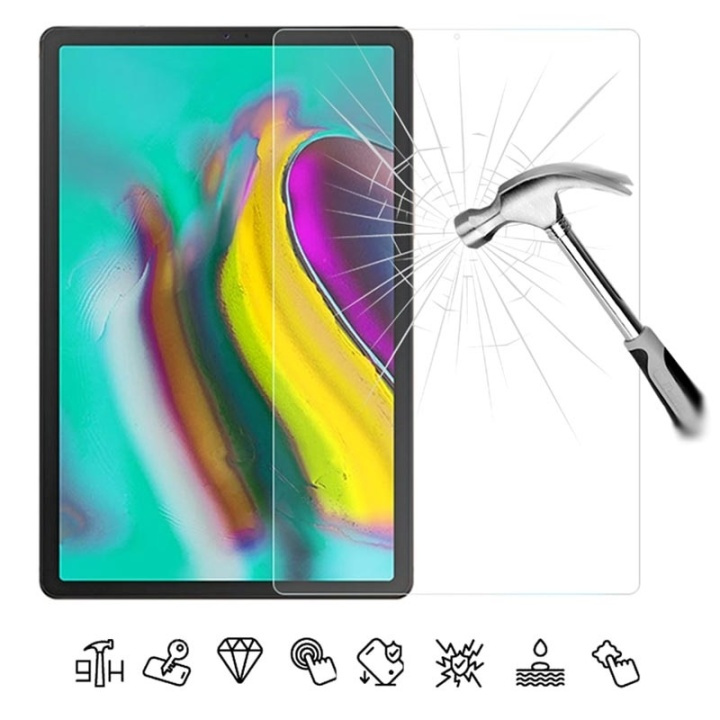 Herdet glass til Samsung Galaxy Tab A 10.1 SM-T580 i gruppen SMARTTELEFON & NETTBRETT / Nettbrettbeskyttelse / Samsung-nettbrett hos TP E-commerce Nordic AB (38-80589)