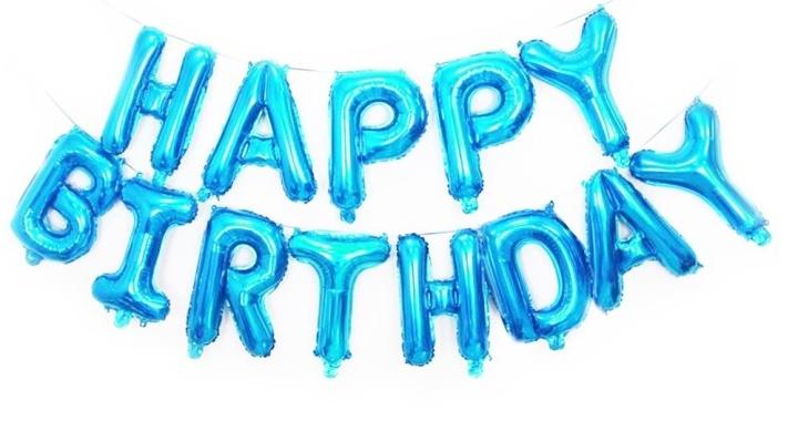 Ballonger Happy Birthday, 40 cm, Blå i gruppen LEKER, BARN OG BABY / Spise & drikke / Barneselskap & party hos TP E-commerce Nordic AB (38-80795)