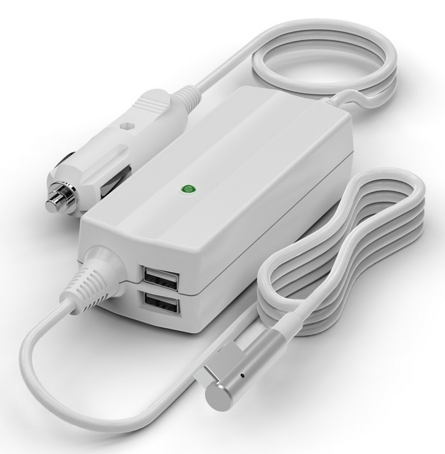 Billader Apple Magsafe 45/60W L-form med 2 ekstra USB-porter i gruppen Datautstyr / Bærbare datamaskiner og tilbehør / Lader / Billader hos TP E-commerce Nordic AB (38-81202)