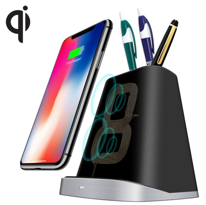 Plassbesparende pennestativ med trådløs Qi-lading i gruppen SMARTTELEFON & NETTBRETT / Ladere og Kabler / Trådløs lader QI hos TP E-commerce Nordic AB (38-81441)