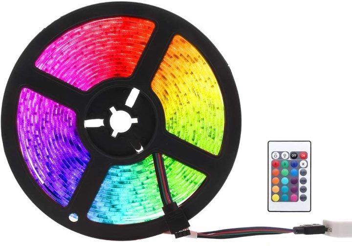 RGB LED-strip med fjärrkontroll, 5m i gruppen Elektronikk / Lys / LED sløyfer hos TP E-commerce Nordic AB (38-81513)